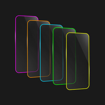 Picasee Gehärtetes Schutzglas mit einem im Dunkeln leuchtenden Rahmen für Samsung Galaxy A22 A226B 5G - Orange
