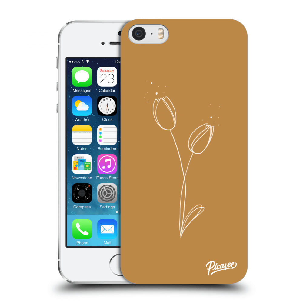 Picasee Apple iPhone 5/5S/SE Hülle - Transparentes Silikon - Tulips