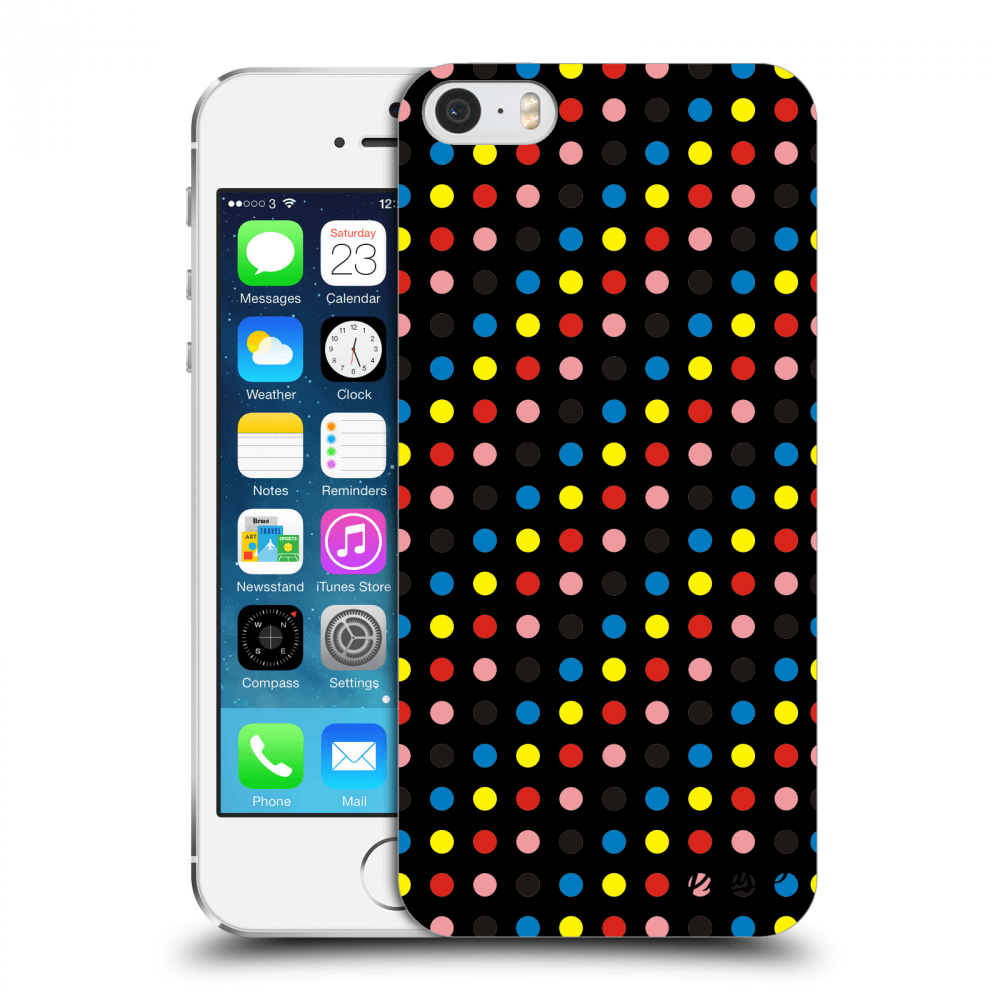 Picasee Apple iPhone 5/5S/SE Hülle - Schwarzer Kunststoff - Colorful dots