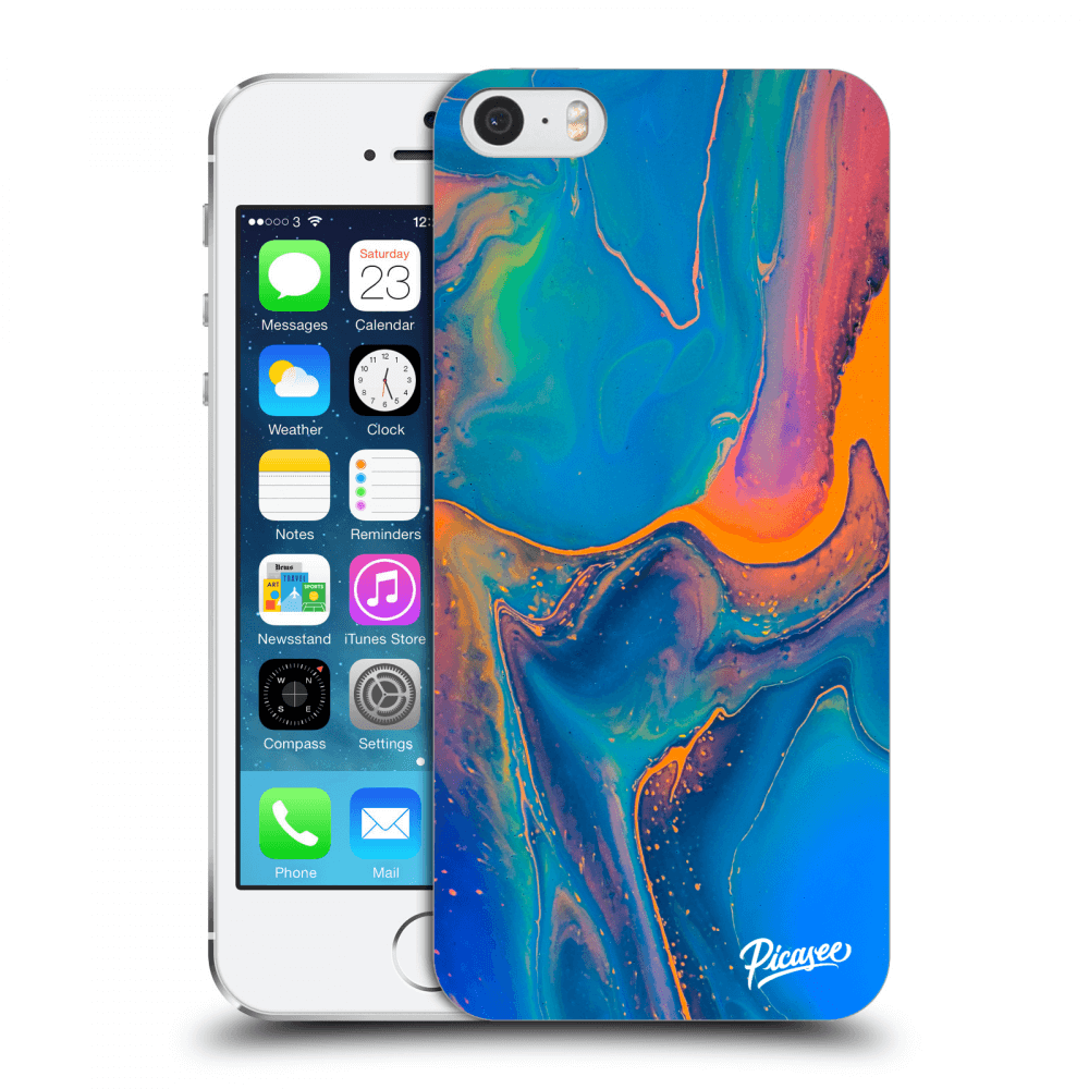 Picasee Apple iPhone 5/5S/SE Hülle - Transparentes Silikon - Rainbow