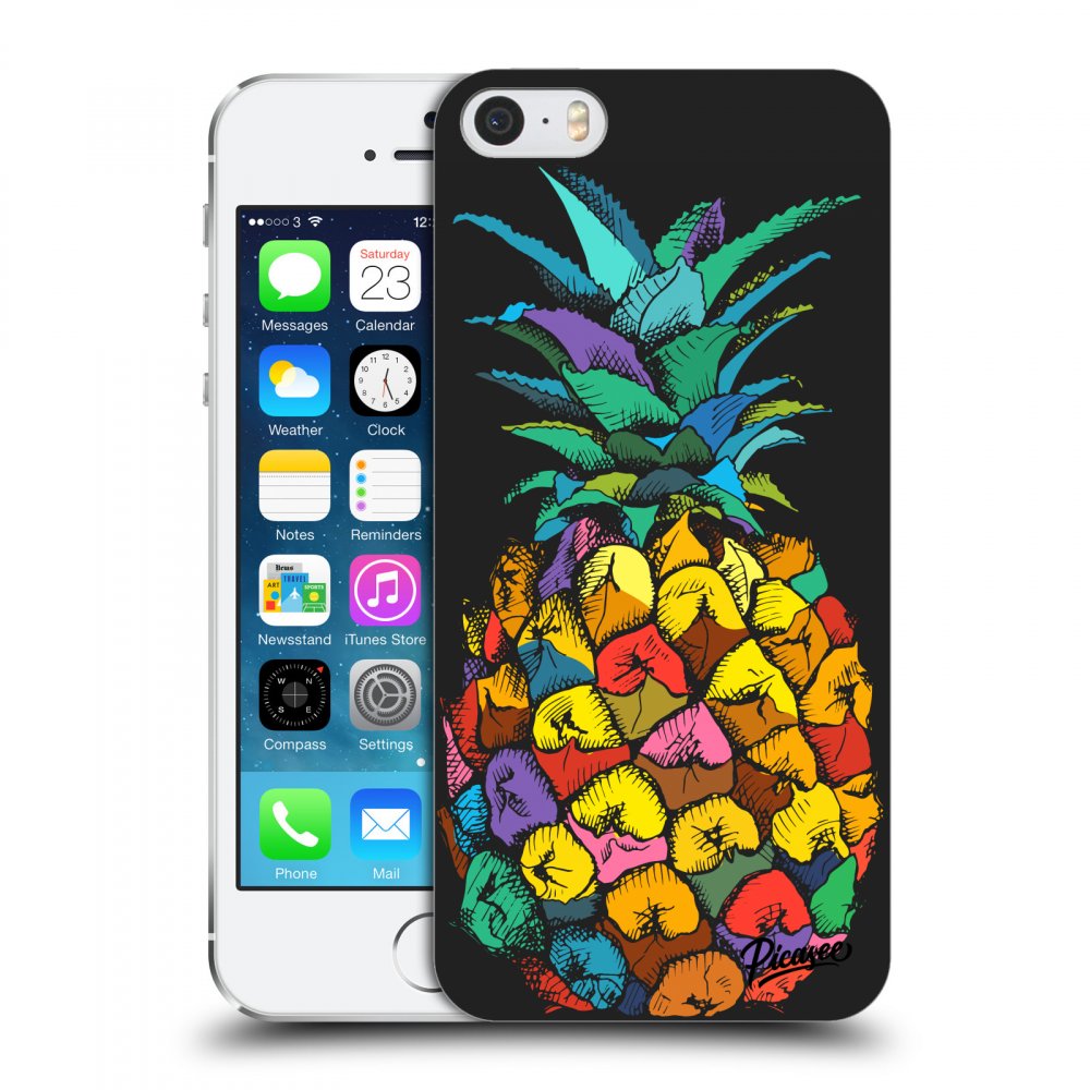 Picasee Apple iPhone 5/5S/SE Hülle - Schwarzer Kunststoff - Pineapple