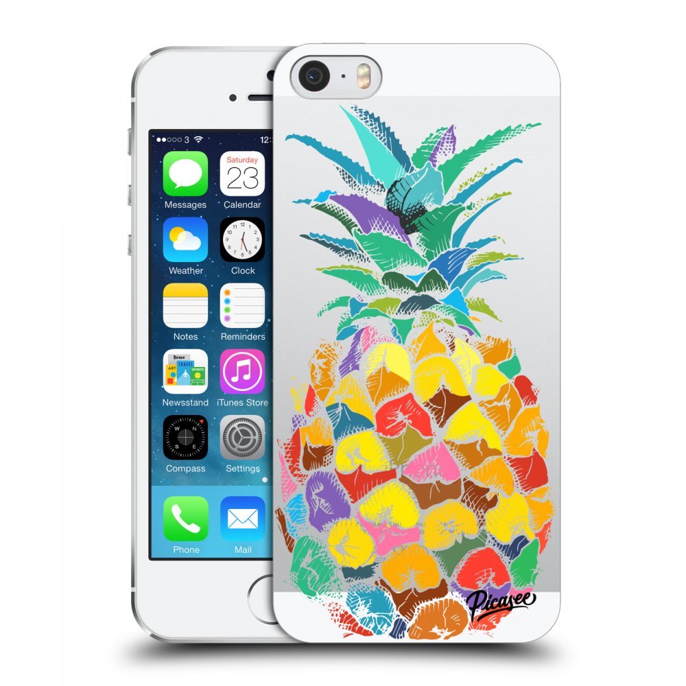 Picasee Apple iPhone 5/5S/SE Hülle - Transparentes Silikon - Pineapple
