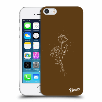 Hülle für Apple iPhone 5/5S/SE - Brown flowers