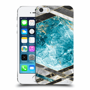 Picasee Apple iPhone 5/5S/SE Hülle - Transparentes Silikon - Blue geometry