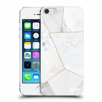 Picasee Apple iPhone 5/5S/SE Hülle - Transparentes Silikon - White tile