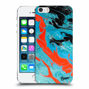Picasee Apple iPhone 5/5S/SE Hülle - Transparentes Silikon - Blue Magma