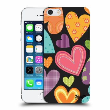 Picasee Apple iPhone 5/5S/SE Hülle - Schwarzer Kunststoff - Colored heart
