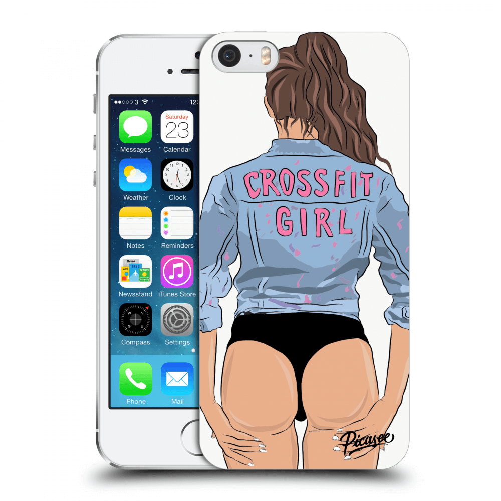 Picasee Apple iPhone 5/5S/SE Hülle - Transparentes Silikon - Crossfit girl - nickynellow