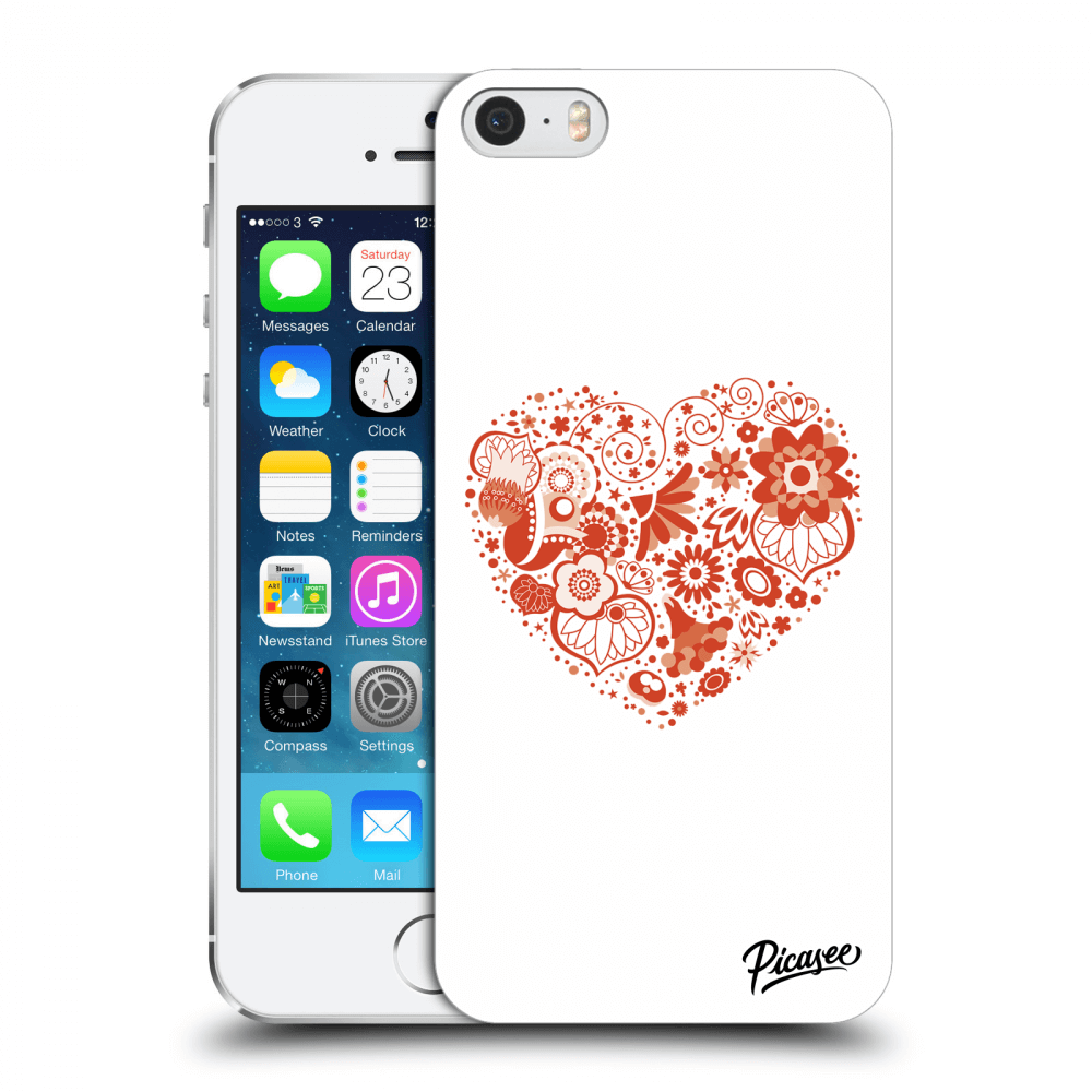 Picasee Apple iPhone 5/5S/SE Hülle - Transparentes Silikon - Big heart