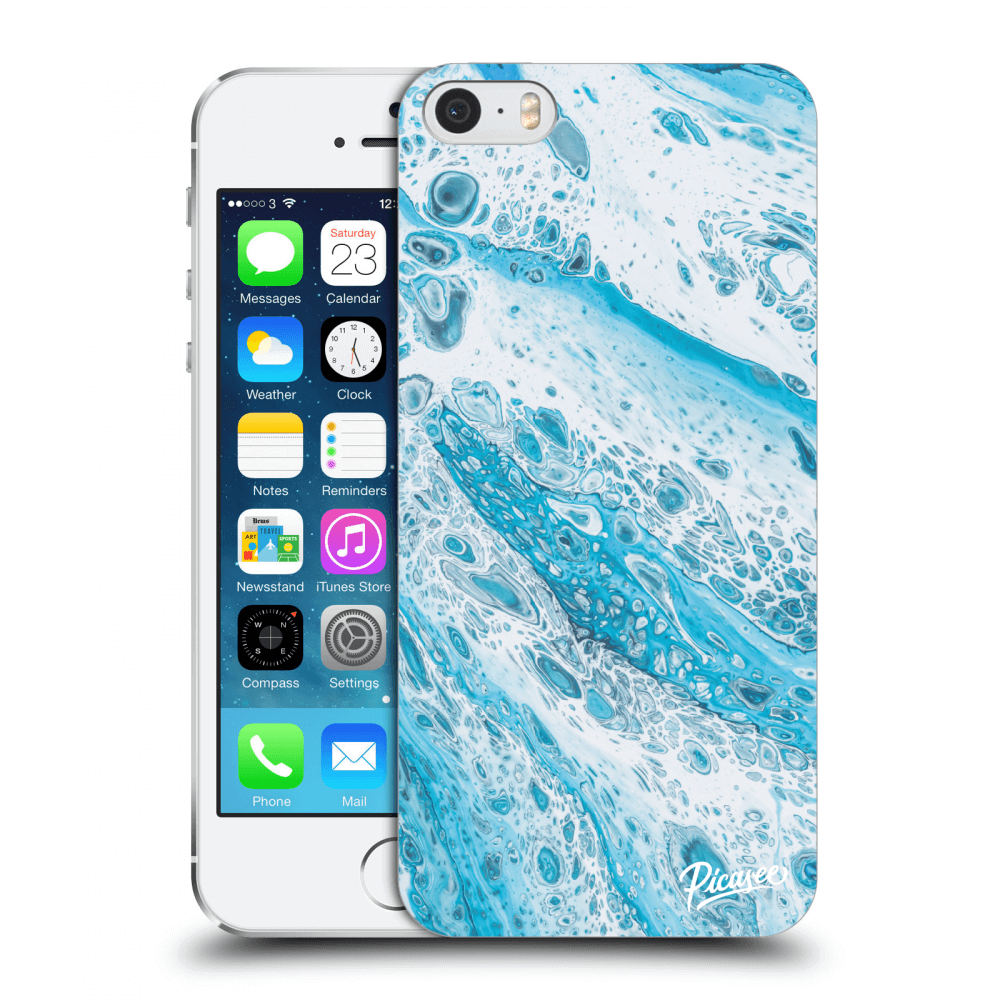 Picasee Apple iPhone 5/5S/SE Hülle - Transparenter Kunststoff - Blue liquid