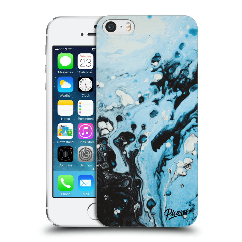 Picasee Apple iPhone 5/5S/SE Hülle - Transparentes Silikon - Organic blue