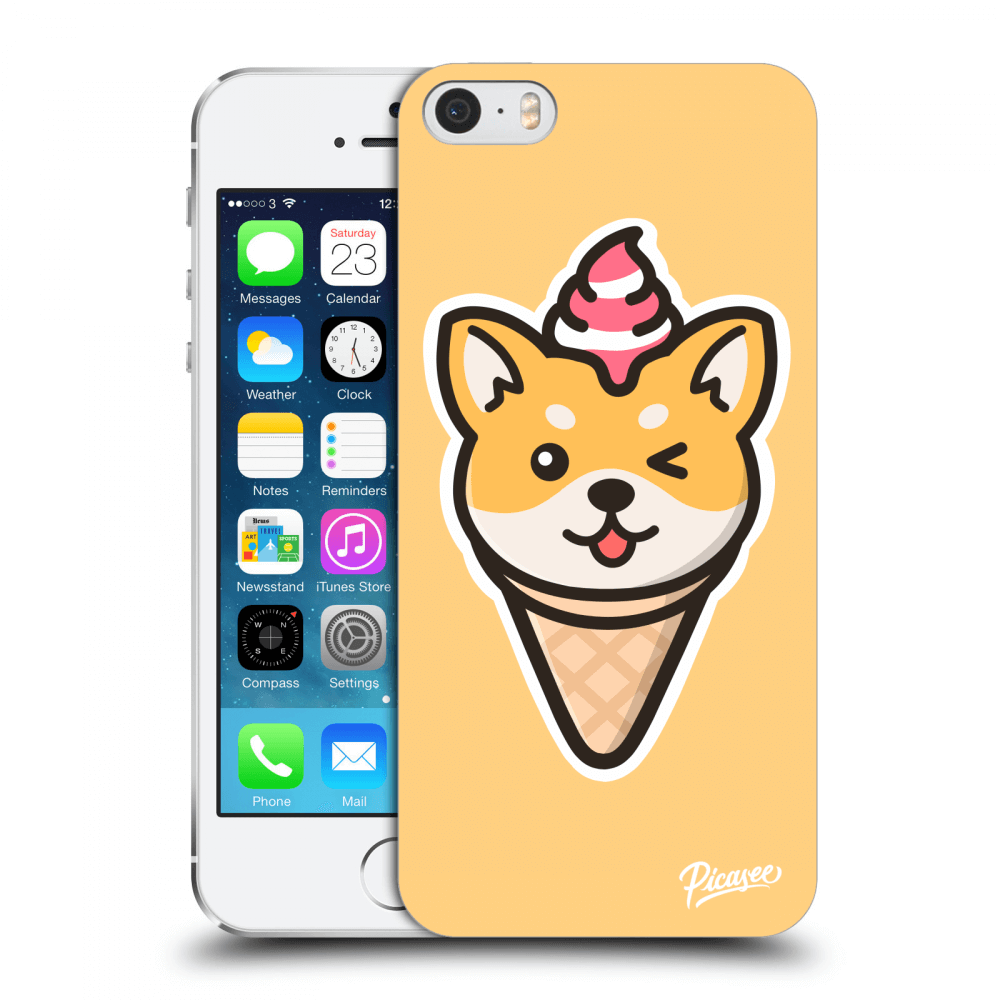 Picasee Apple iPhone 5/5S/SE Hülle - Transparentes Silikon - Ice Cream Shiba