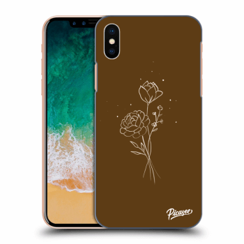 Hülle für Apple iPhone X/XS - Brown flowers