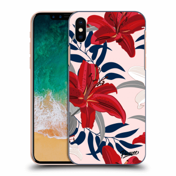 Hülle für Apple iPhone X/XS - Red Lily