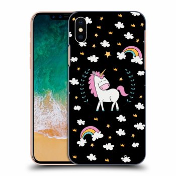 Hülle für Apple iPhone X/XS - Einhorn Sternenhimmel