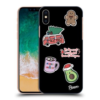 Hülle für Apple iPhone X/XS - Christmas Stickers