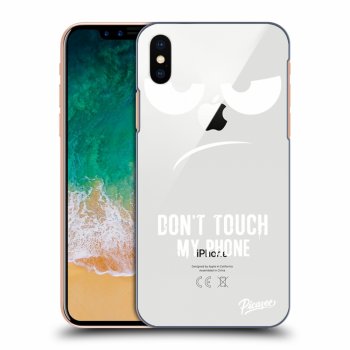Picasee Apple iPhone X/XS Hülle - Transparentes Silikon - Don't Touch My Phone