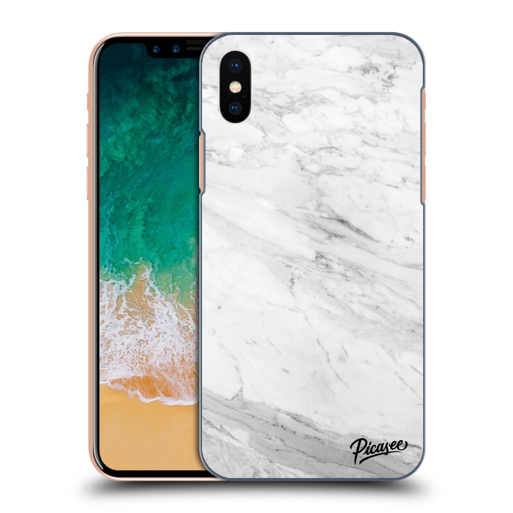 Picasee Apple iPhone X/XS Hülle - Transparentes Silikon - White marble