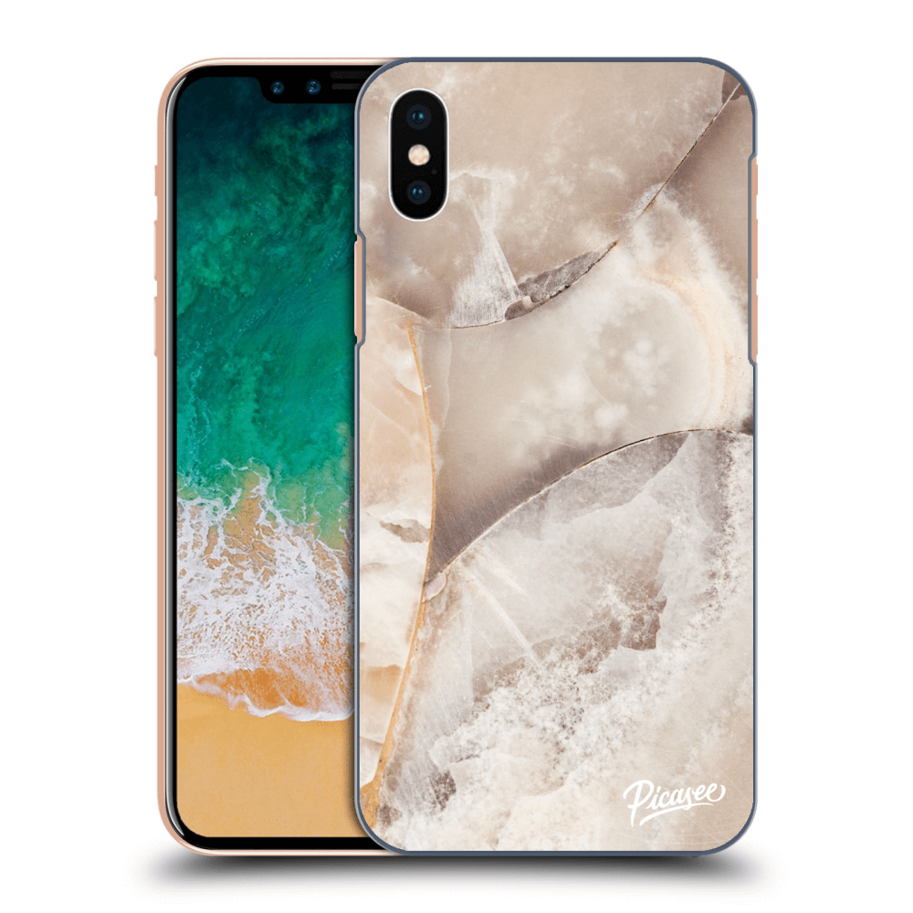 Picasee Apple iPhone X/XS Hülle - Transparentes Silikon - Cream marble