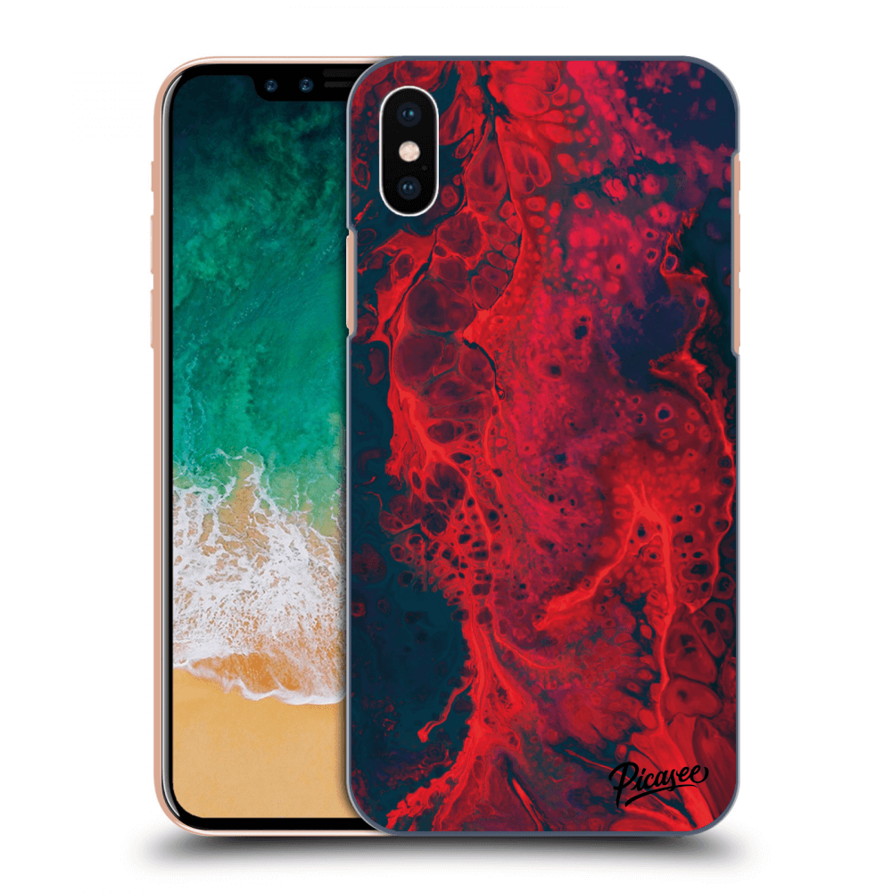 Picasee Apple iPhone X/XS Hülle - Transparentes Silikon - Organic red