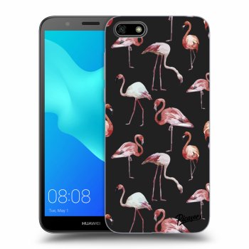 Picasee Huawei Y5 2018 Hülle - Schwarzes Silikon - Flamingos