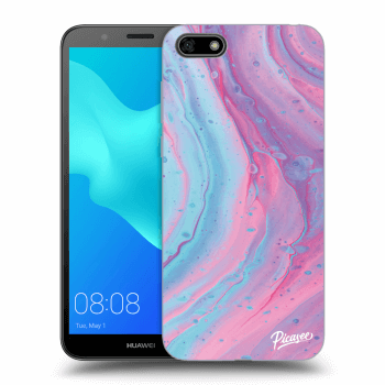 Picasee Huawei Y5 2018 Hülle - Schwarzes Silikon - Pink liquid