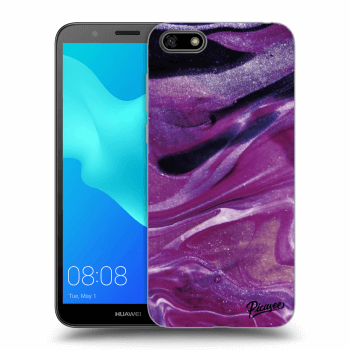 Picasee Huawei Y5 2018 Hülle - Schwarzes Silikon - Purple glitter