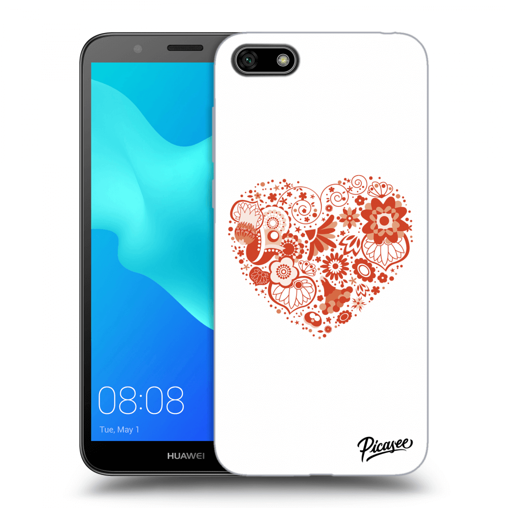 Picasee Huawei Y5 2018 Hülle - Schwarzes Silikon - Big heart
