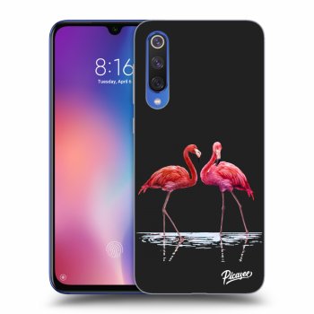 Picasee Xiaomi Mi 9 SE Hülle - Schwarzes Silikon - Flamingos couple