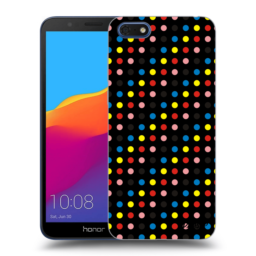 Picasee Honor 7S Hülle - Schwarzes Silikon - Colorful dots