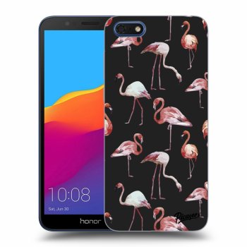Picasee Honor 7S Hülle - Schwarzes Silikon - Flamingos