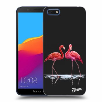 Picasee Honor 7S Hülle - Schwarzes Silikon - Flamingos couple
