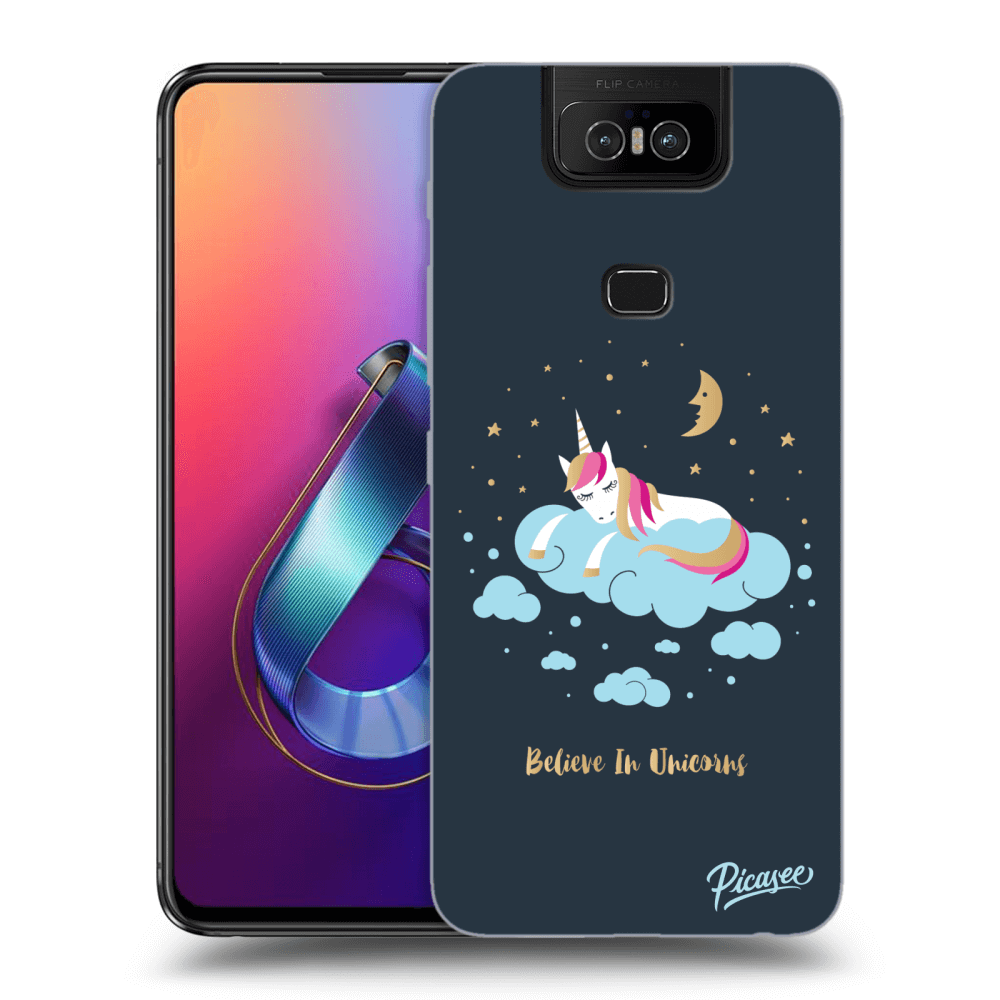 Picasee Asus Zenfone 6 ZS630KL Hülle - Transparentes Silikon - Believe In Unicorns