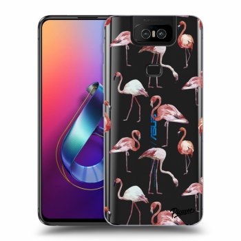 Picasee Asus Zenfone 6 ZS630KL Hülle - Transparentes Silikon - Flamingos
