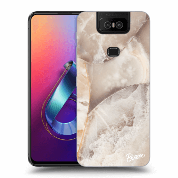 Picasee Asus Zenfone 6 ZS630KL Hülle - Transparentes Silikon - Cream marble