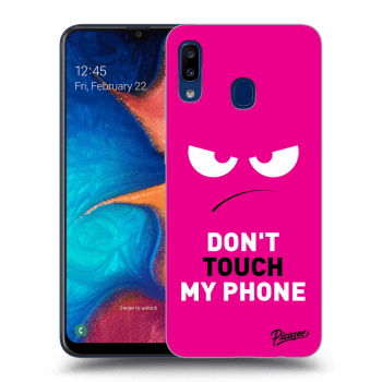 Picasee Samsung Galaxy A20e A202F Hülle - Schwarzes Silikon - Angry Eyes - Pink