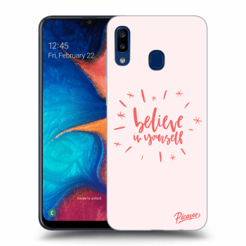 Picasee Samsung Galaxy A20e A202F Hülle - Schwarzes Silikon - Believe in yourself