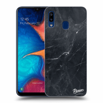 Picasee Samsung Galaxy A20e A202F Hülle - Transparentes Silikon - Black marble