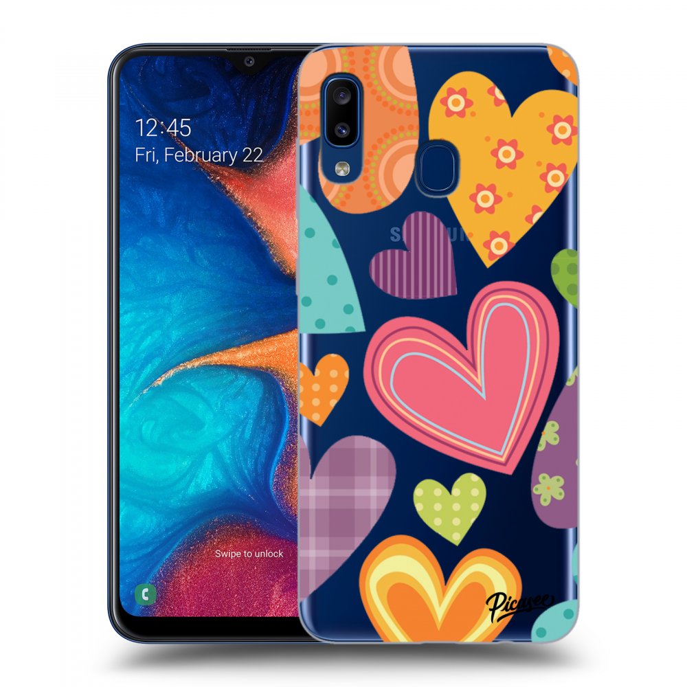 Picasee Samsung Galaxy A20e A202F Hülle - Transparentes Silikon - Colored heart