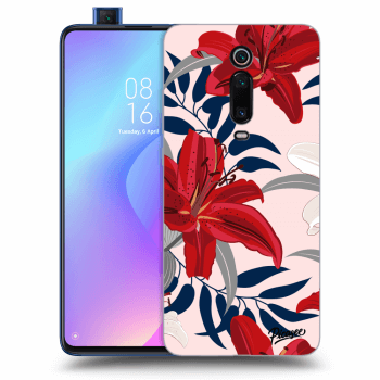 Picasee Xiaomi Mi 9T (Pro) Hülle - Schwarzes Silikon - Red Lily