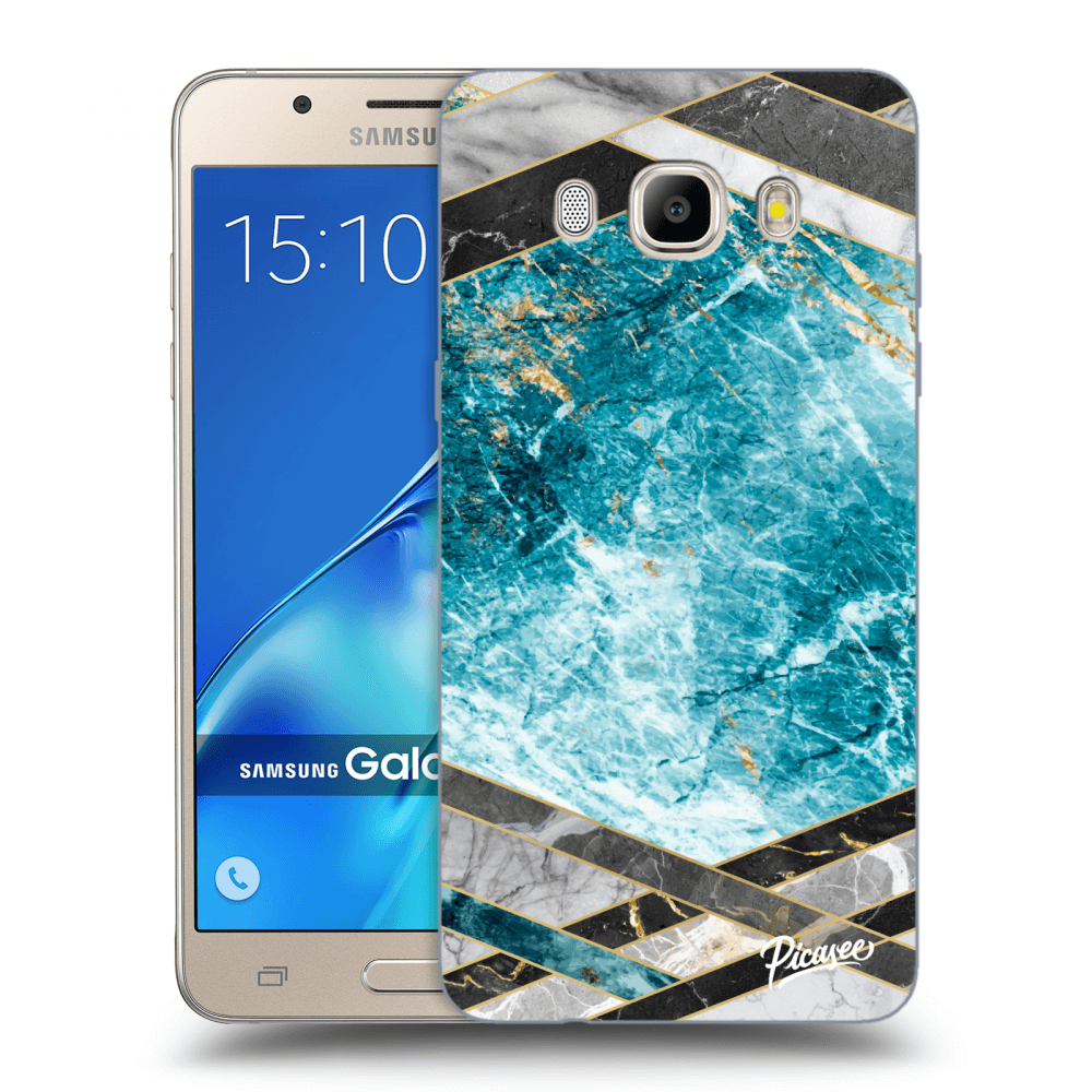 Picasee Samsung Galaxy J5 2016 J510F Hülle - Transparentes Silikon - Blue geometry