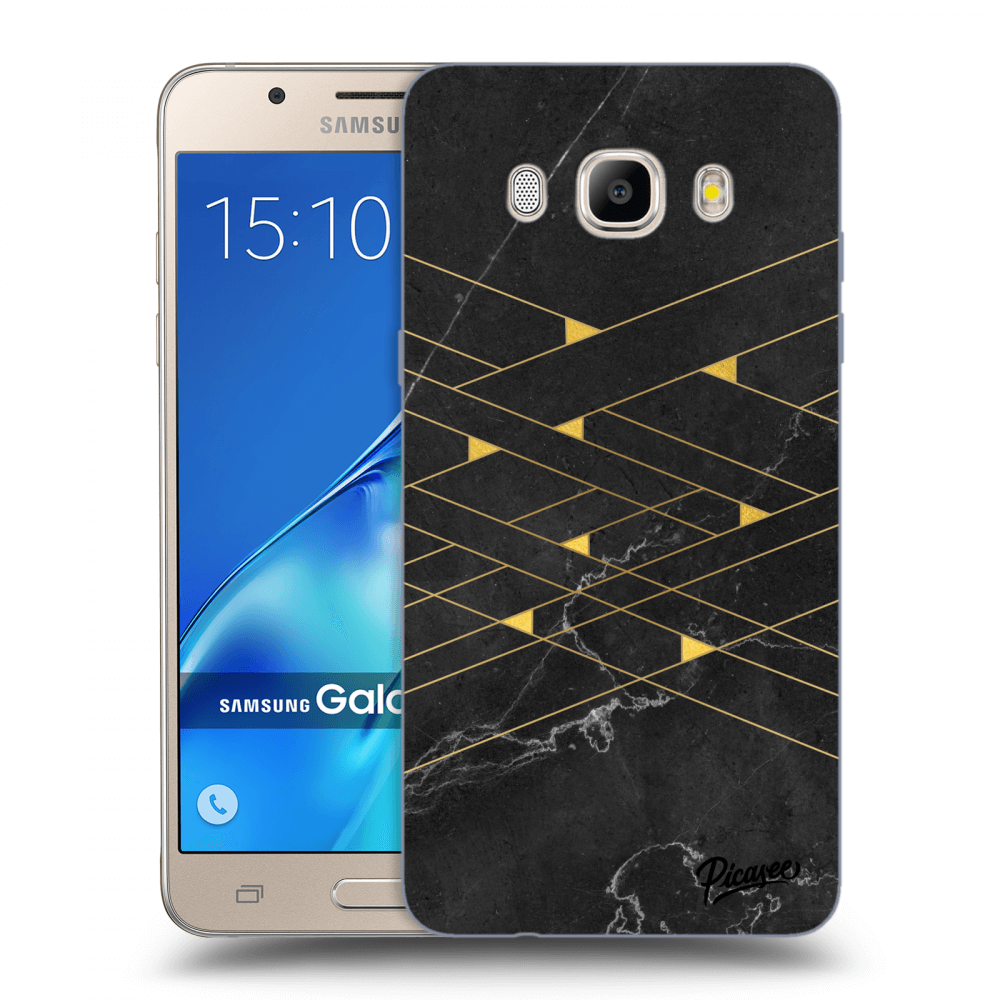 Picasee Samsung Galaxy J5 2016 J510F Hülle - Transparentes Silikon - Gold Minimal