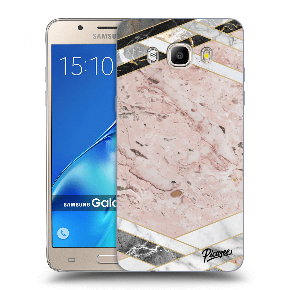 Picasee Samsung Galaxy J5 2016 J510F Hülle - Transparentes Silikon - Pink geometry