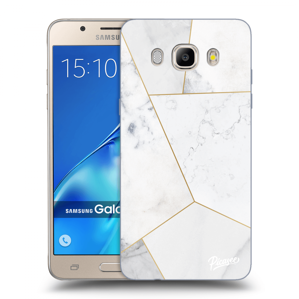 Picasee Samsung Galaxy J5 2016 J510F Hülle - Transparentes Silikon - White tile