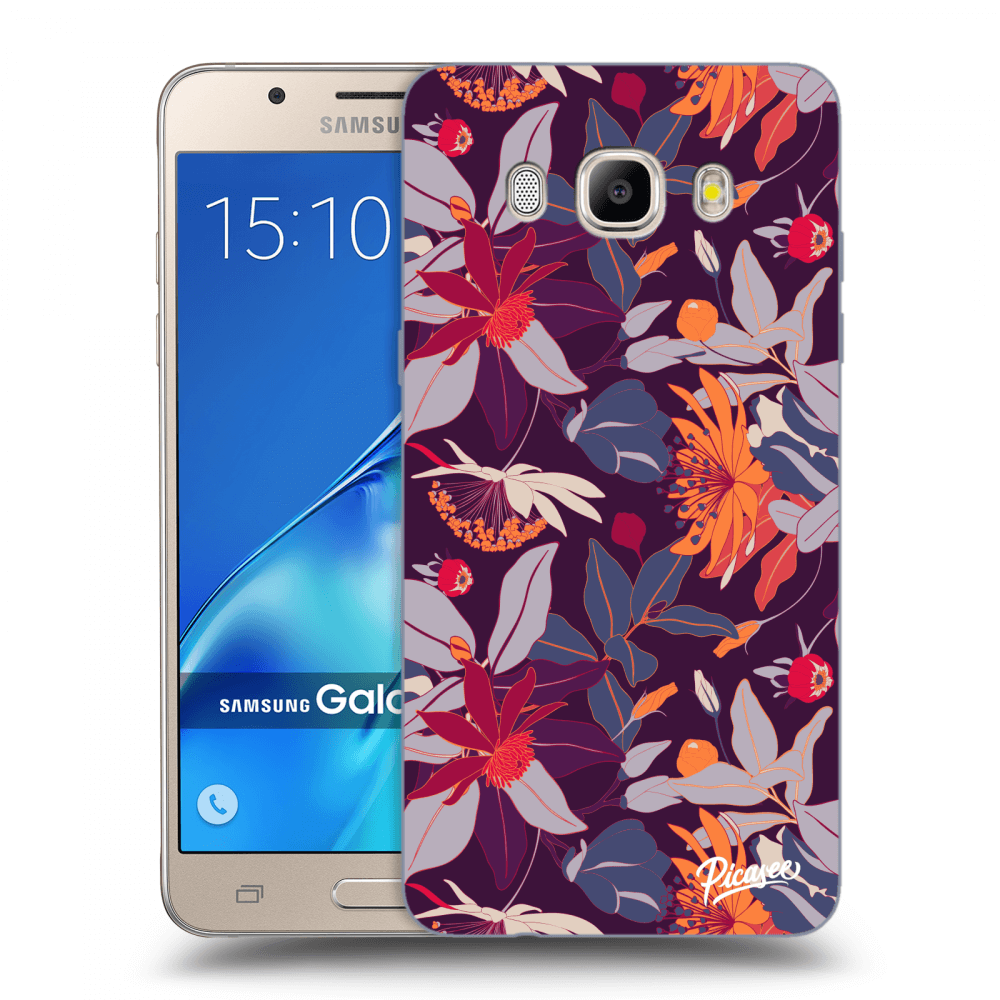 Picasee Samsung Galaxy J5 2016 J510F Hülle - Transparentes Silikon - Purple Leaf