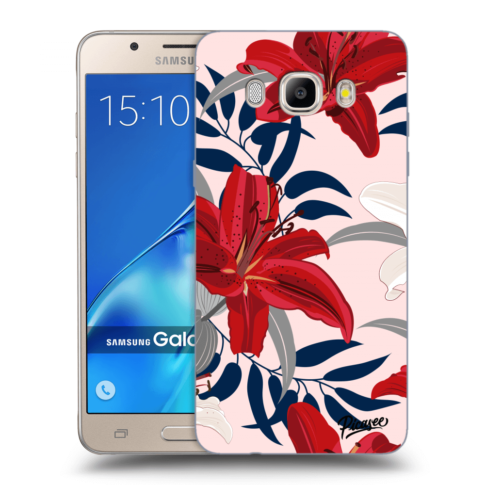 Picasee Samsung Galaxy J5 2016 J510F Hülle - Transparentes Silikon - Red Lily