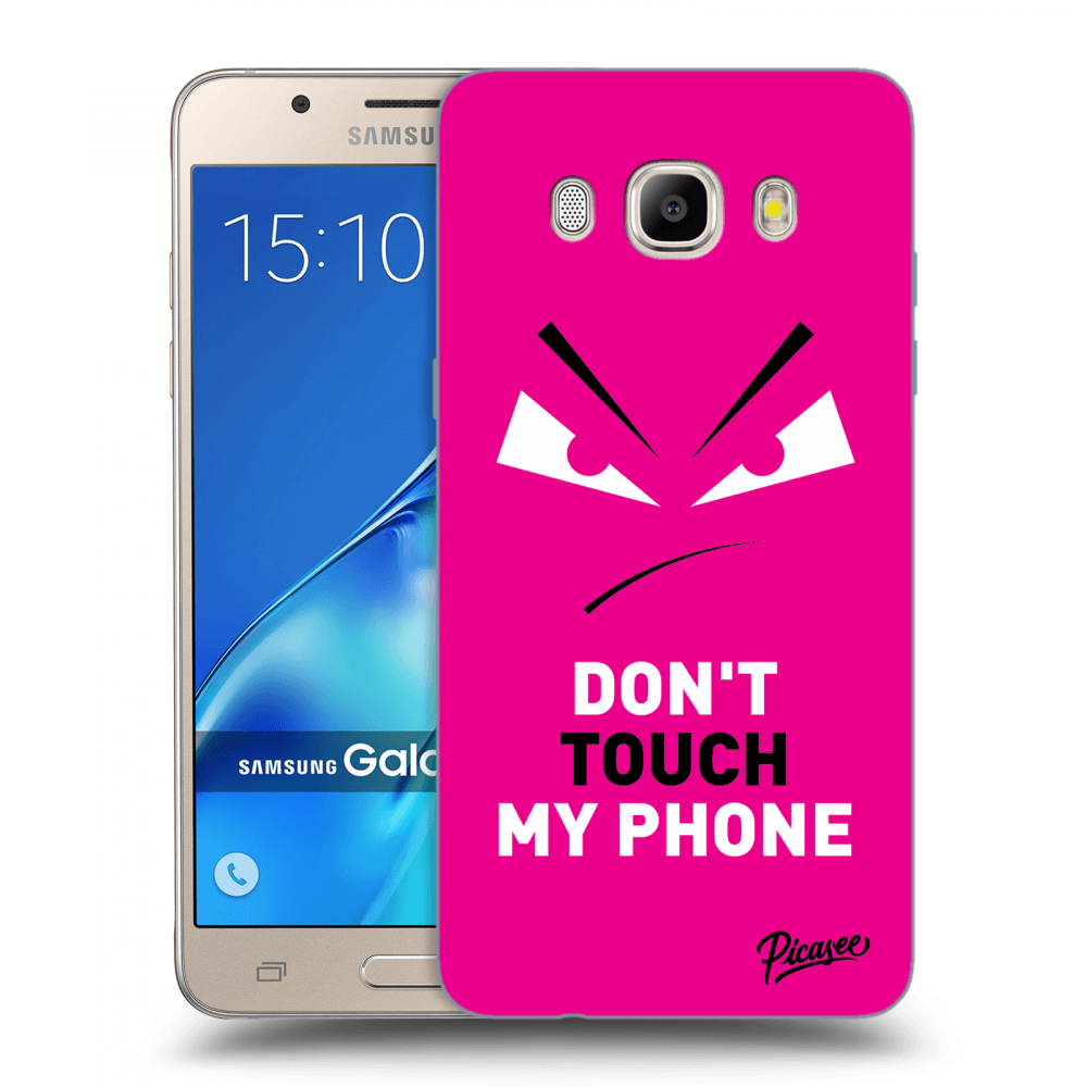 Picasee Samsung Galaxy J5 2016 J510F Hülle - Transparentes Silikon - Evil Eye - Pink