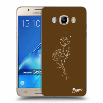 Picasee Samsung Galaxy J5 2016 J510F Hülle - Transparentes Silikon - Brown flowers