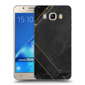Picasee Samsung Galaxy J5 2016 J510F Hülle - Transparentes Silikon - Black tile