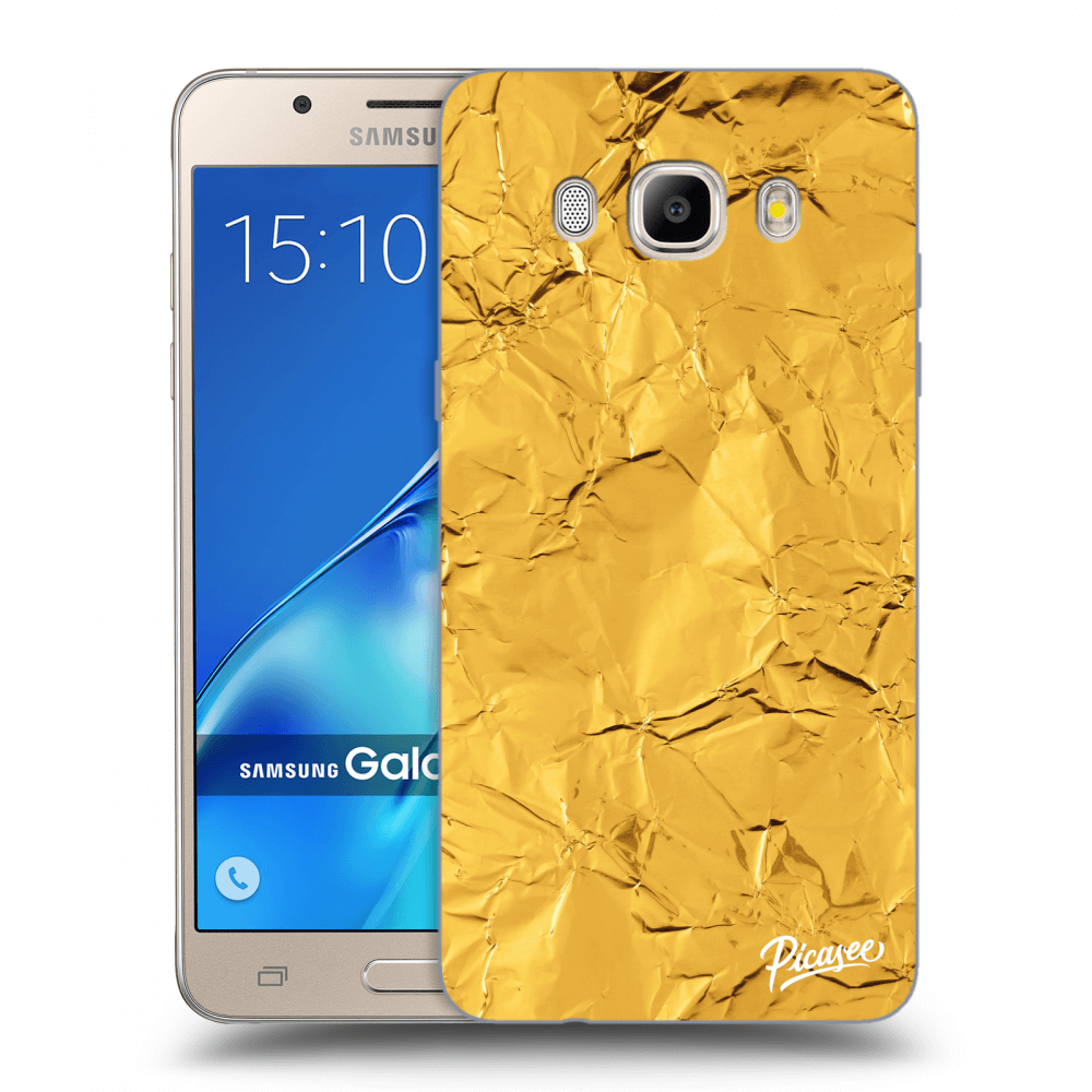 Picasee Samsung Galaxy J5 2016 J510F Hülle - Transparentes Silikon - Gold